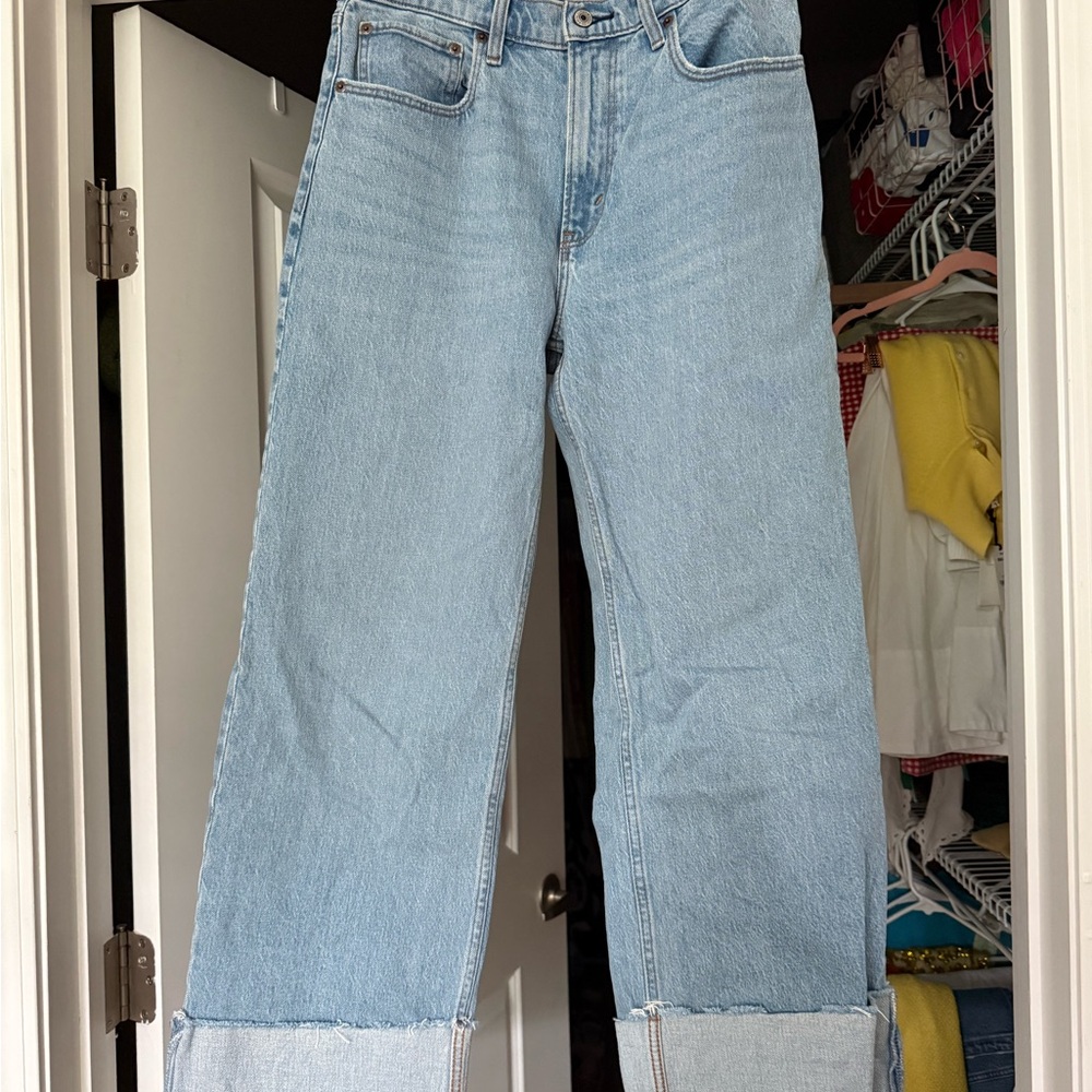 Abercrombie high rise cuffed jeans